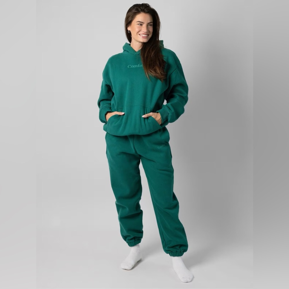 Comfrt Signature Sweatpants and Signature Hoodie Set - Teal (S/M)